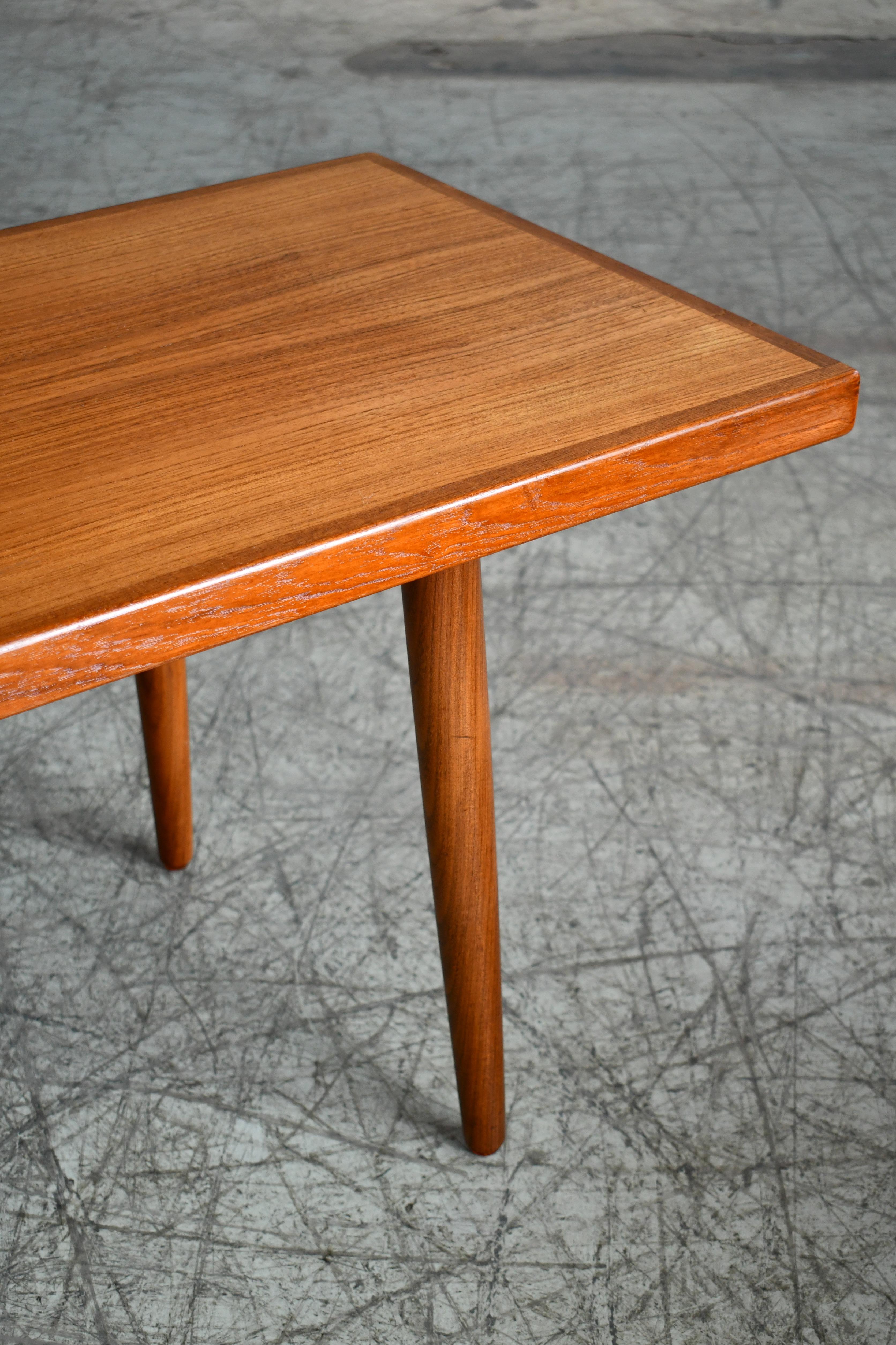 Mid-Century Modern Classic Danish 1960s Teak Coffee Table in the Style of Peter Hvidt