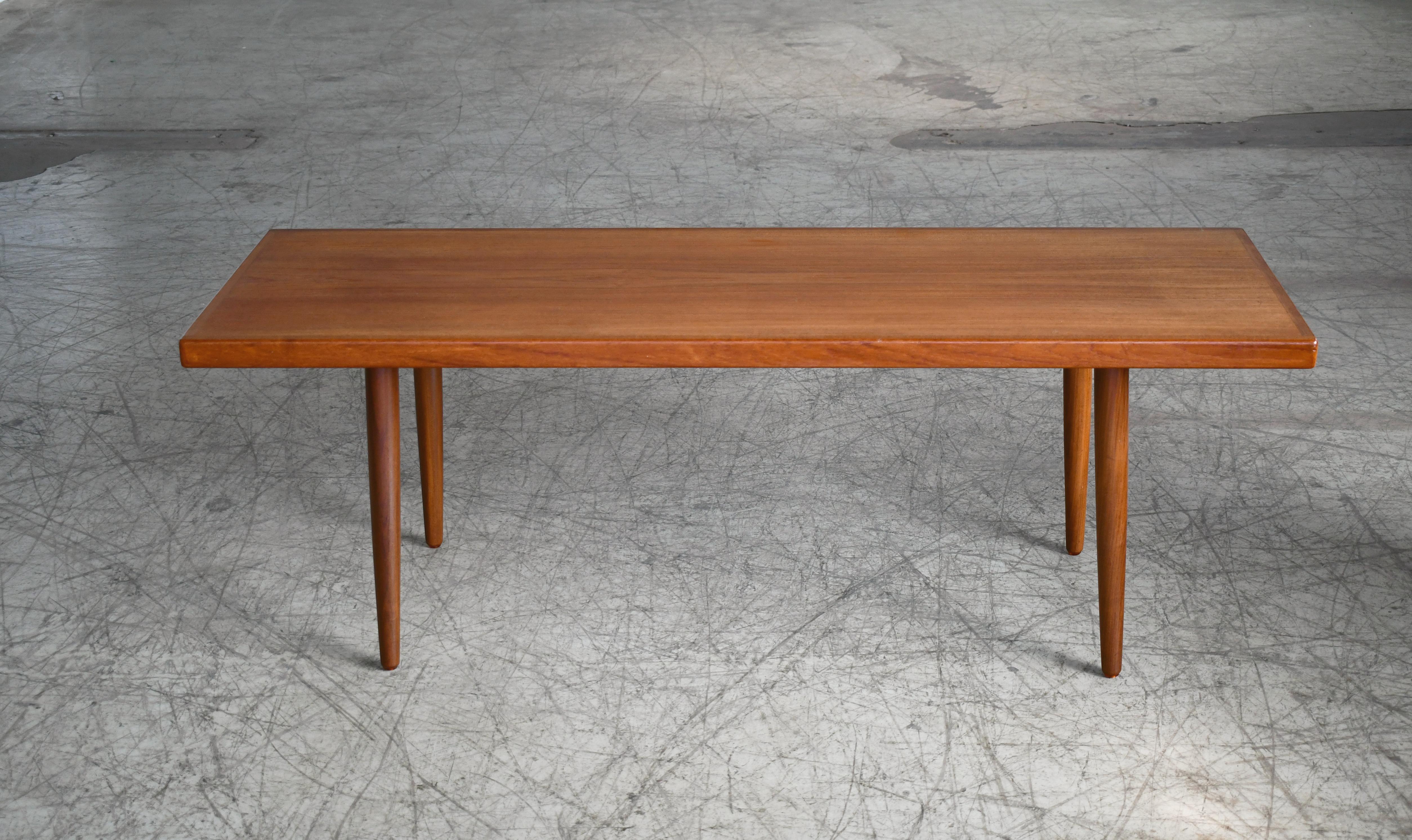 Mid-20th Century Classic Danish 1960s Teak Coffee Table in the Style of Peter Hvidt