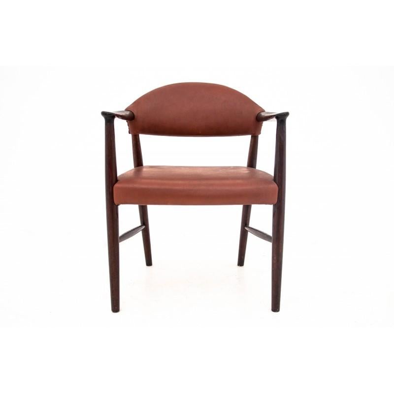 20th Century Classic Danish Design Armchair, Original Leather, Denmark, 1970s
