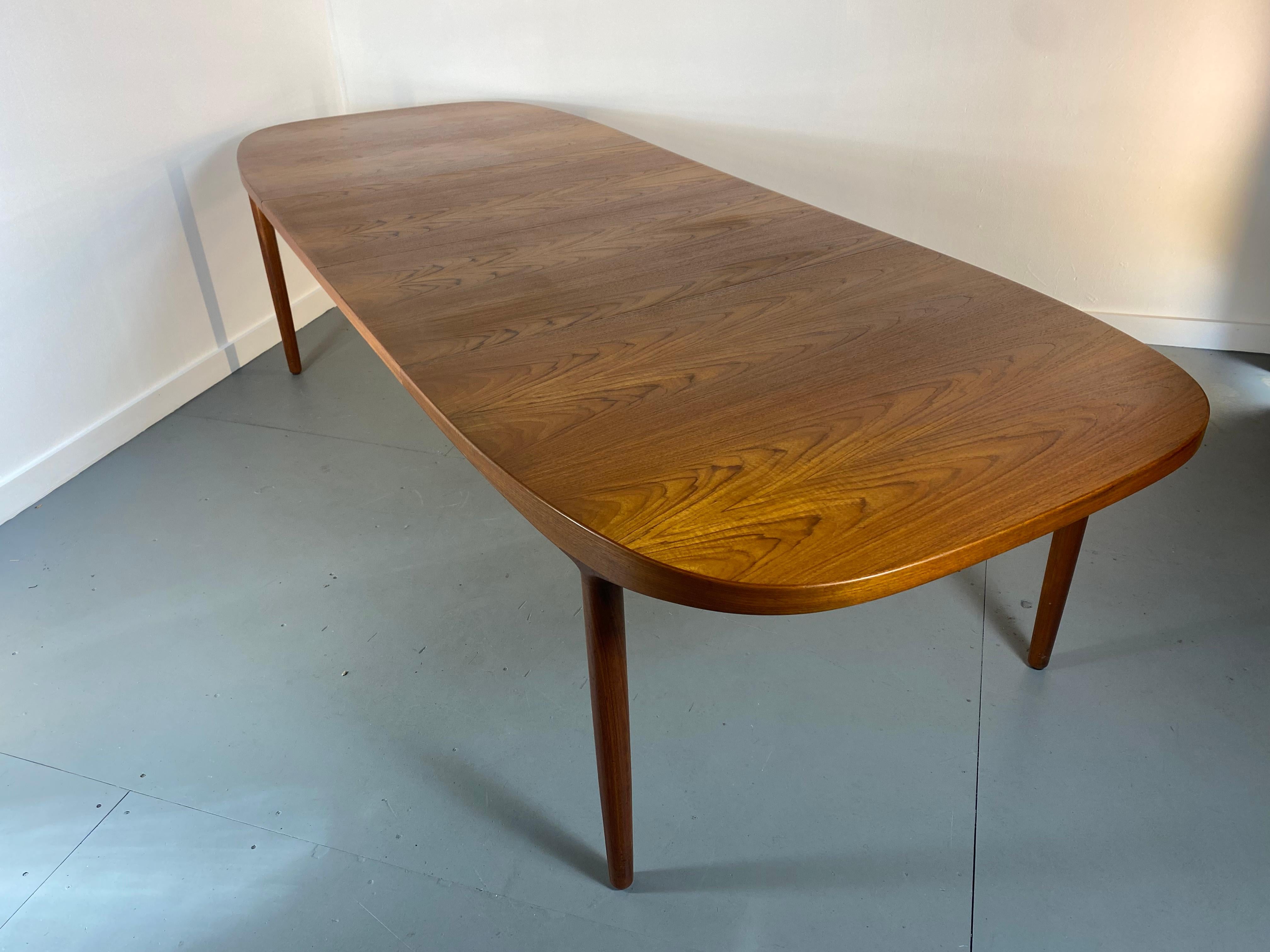 Teak Classic Danish Extension Dining Table, , Kurt Ostergaard for Randers Mobelfabrik