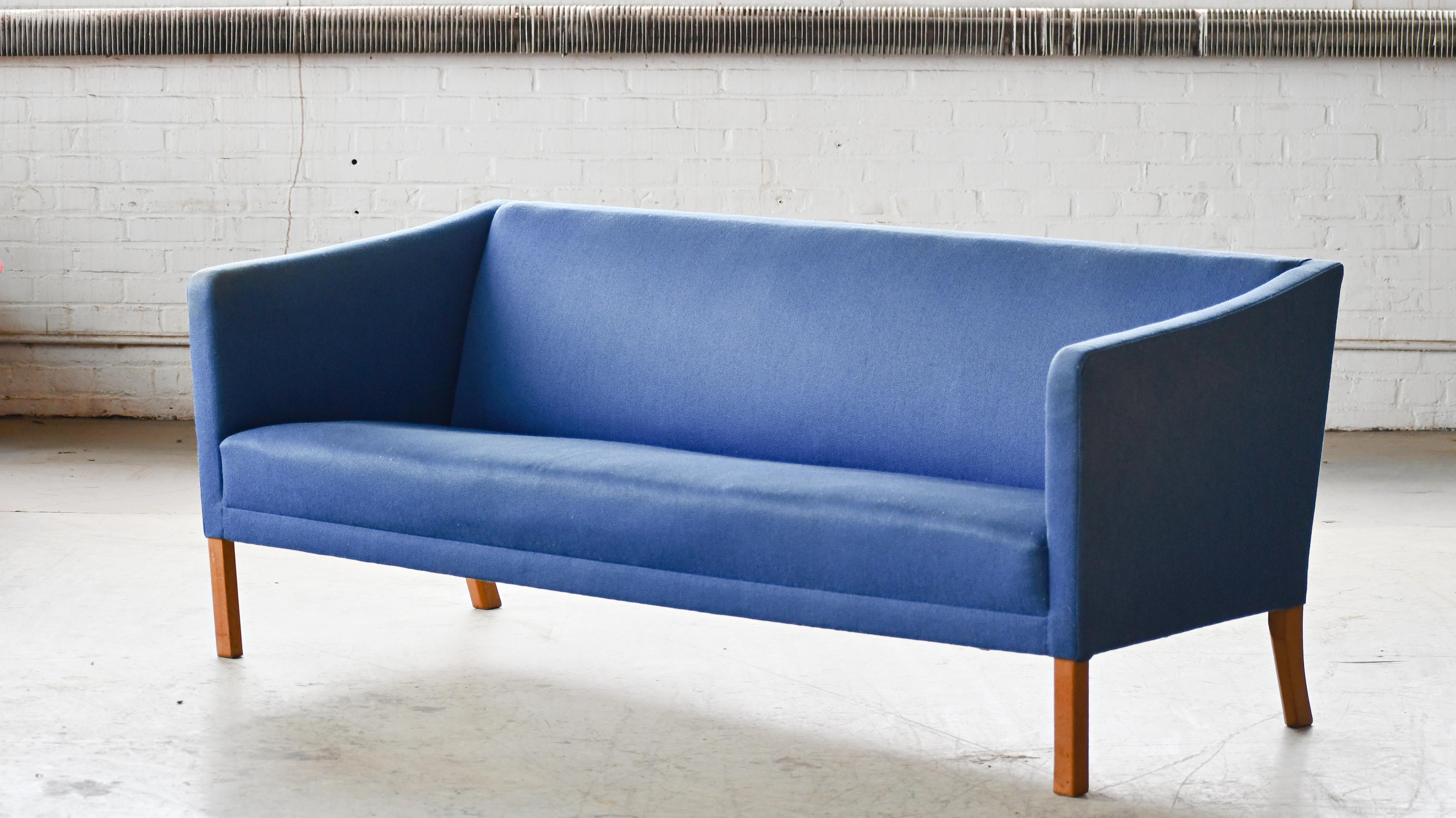 Beautiful Classic Danish design very similar by Grete Jalk's Model JH180 design for Johannes Hansen. The design is from the 1950's but this sofa appears to have been made in the 1970's sometime. Simple yet very elegant and refined design beautiful
