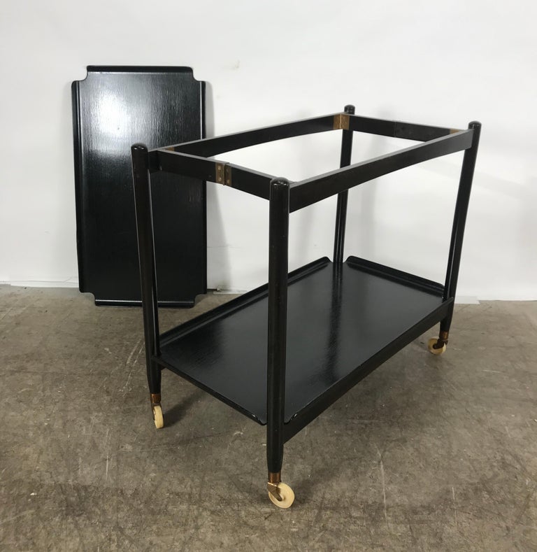 Classic Danish Modernist TwoTier Collapsible Rolling Tray Table