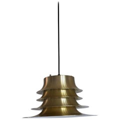 Classic Danish Multilayered Pendant Light in Brass