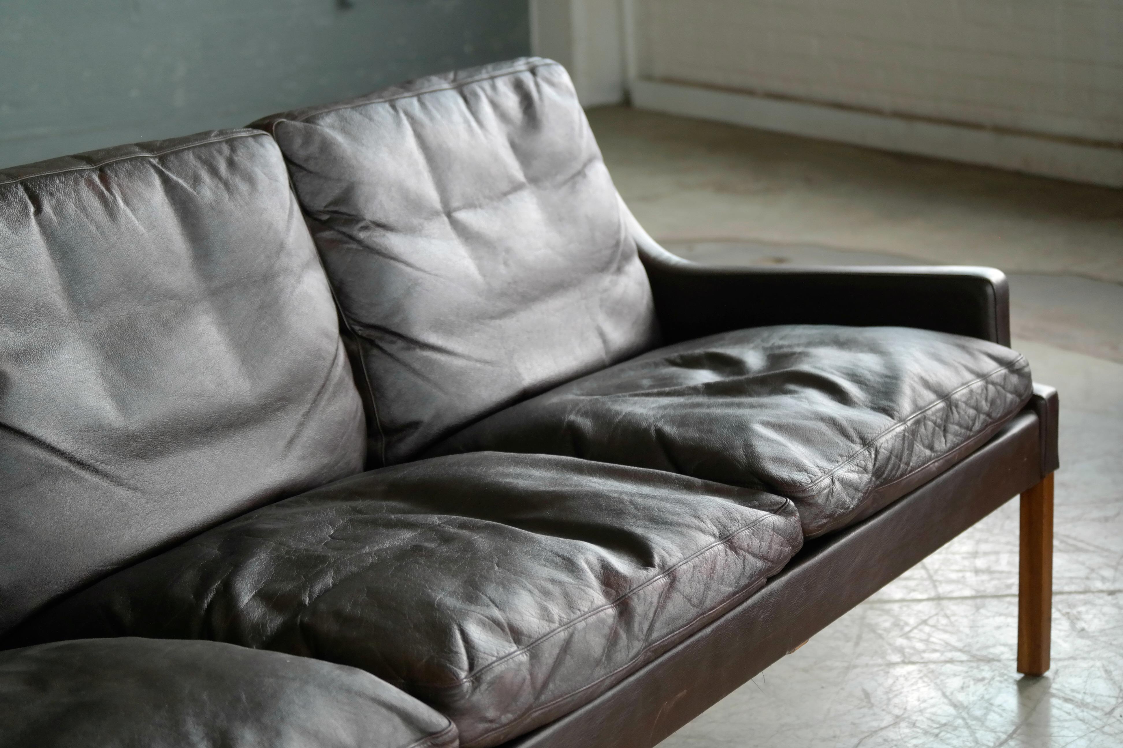 slim leather sofa