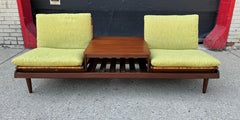 Classic Danish Teak & cane  Modular Sofa/ Daybed with table by Hans Olsen