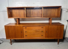 Classic Danish Teak Credenza/sideboard with glass top hutch attr. Arne Vodder