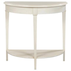 Classic Demilune Console, Rustic White