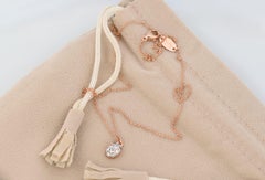 Classic Design 18K Rose Pave Diamond Nugget Necklace