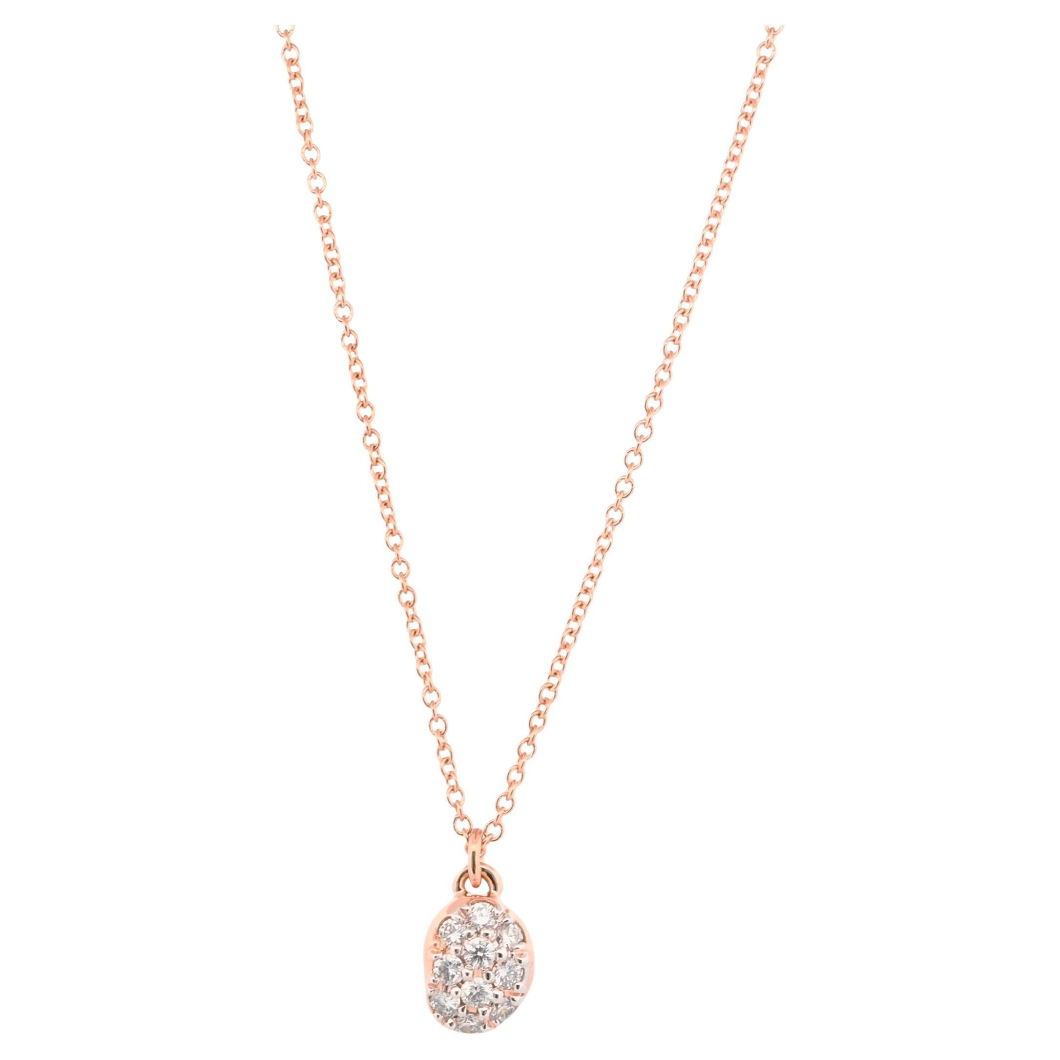 Collana Classic Design/One 18K Rose Pave con pepita di diamante