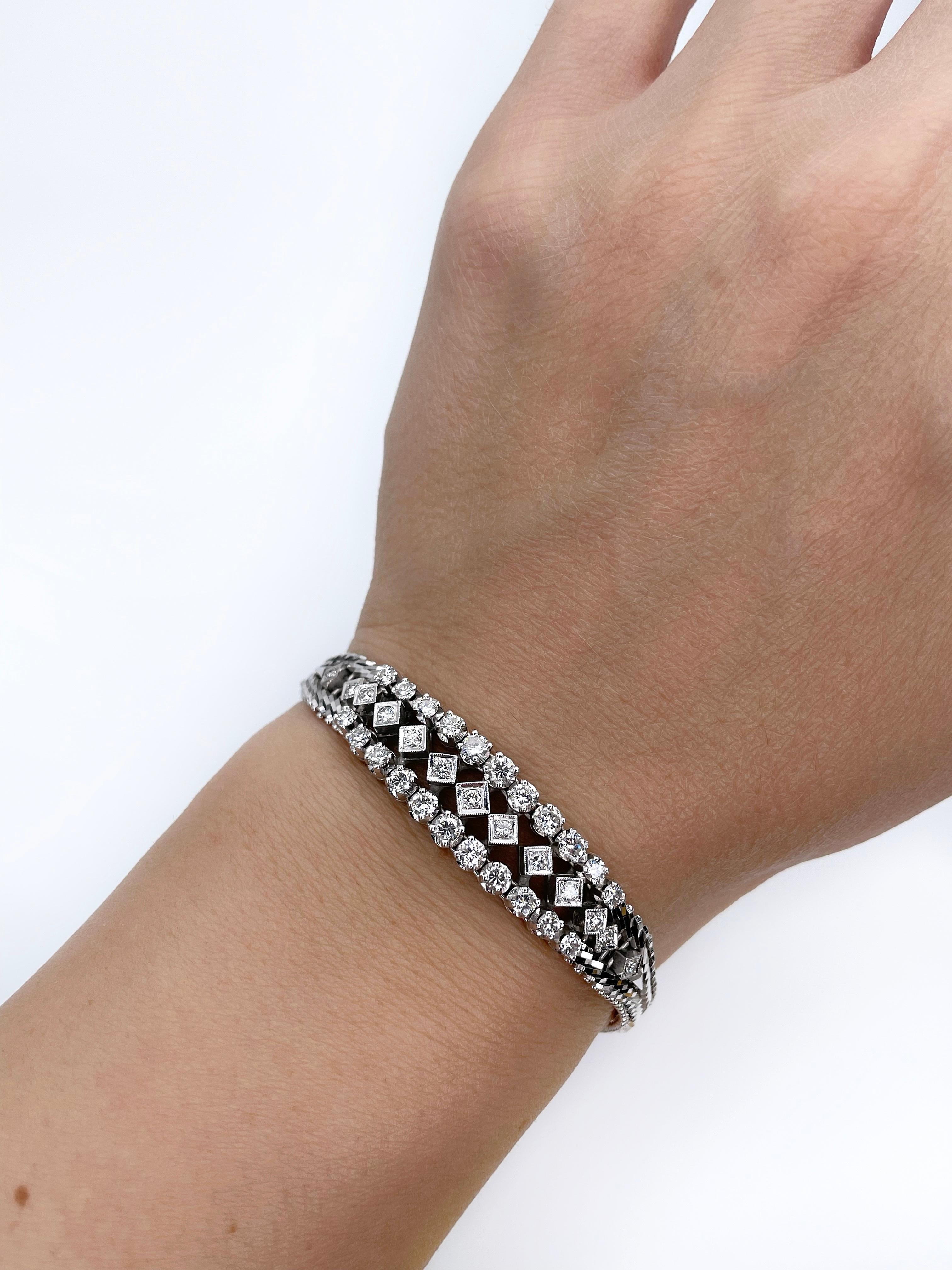 Klassisches Design 18K Weißgold 1ct Diamant-Armband 4
