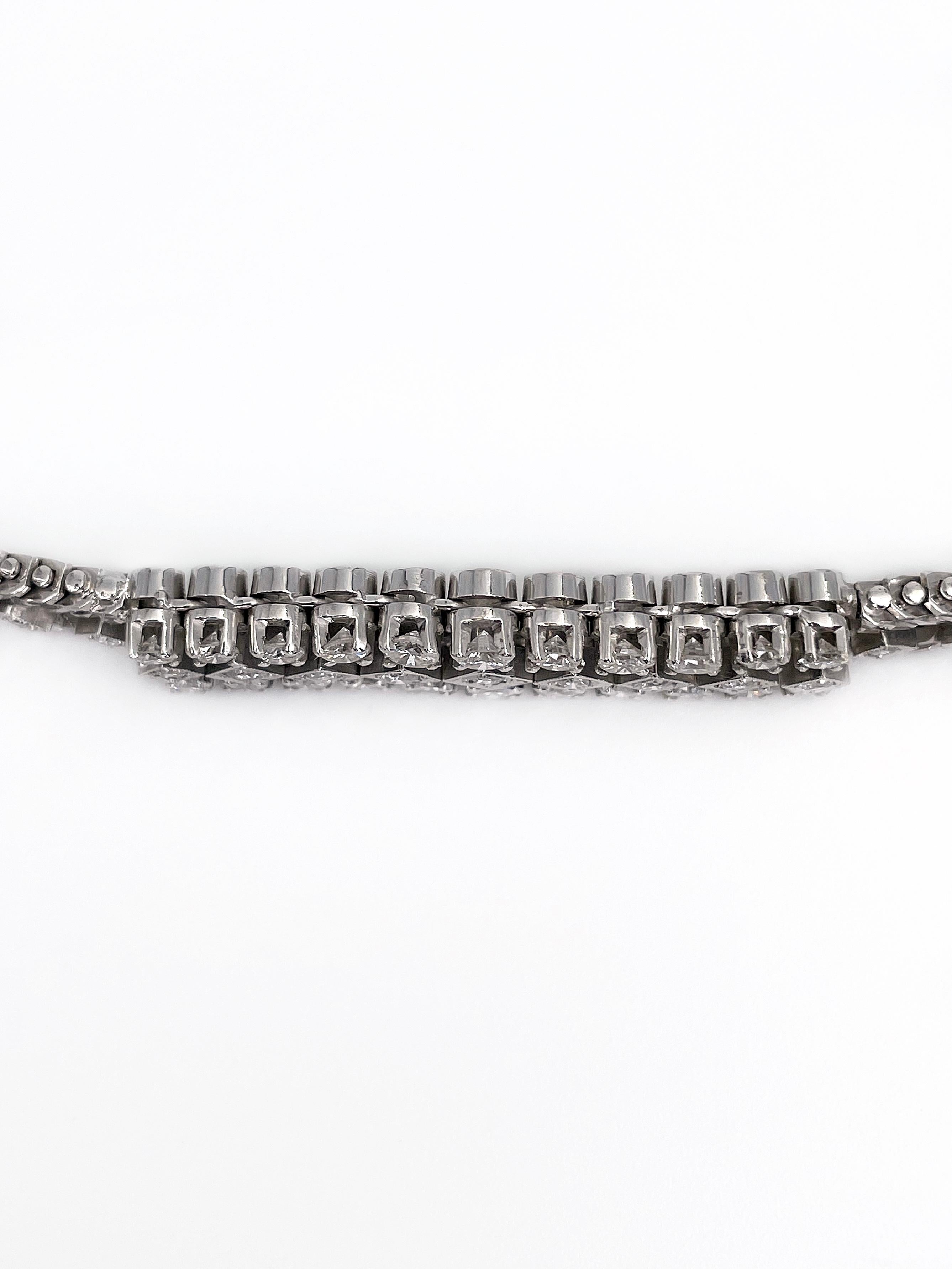 Klassisches Design 18K Weißgold 1ct Diamant-Armband 1
