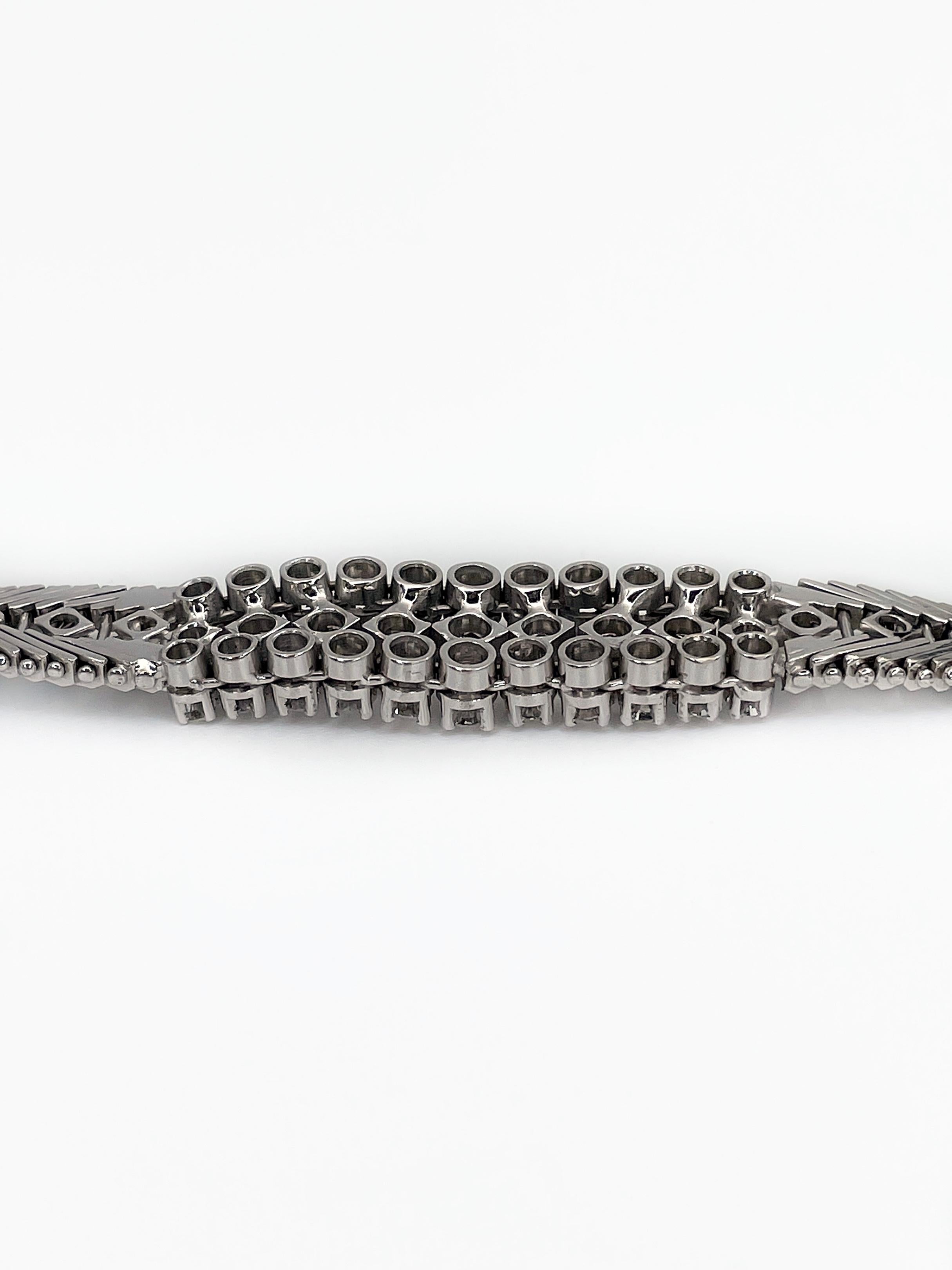 Klassisches Design 18K Weißgold 1ct Diamant-Armband 2
