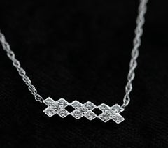 Classic Design 18K White Gold Lattice Necklace