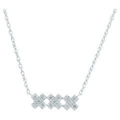 Classic Design 18K White Gold Lattice Necklace