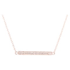 Collar de barra con pavé de oro blanco de 18 quilates de diseño clásico