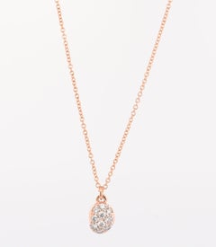 Classic Design 18K White Gold Pave Diamond Nugget Necklace
