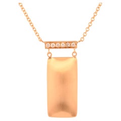 Classic Design 18K Yellow Gold Pillow Talk Vertical Necklace with Diamonds