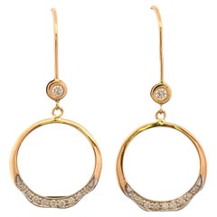 Classic Design 18K Yellow Gold Soleil Earring with Diamonds