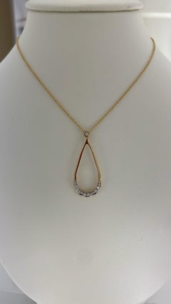Classic Design 18K Yellow Gold Soleil Pave Teardrop LG with Diamonds