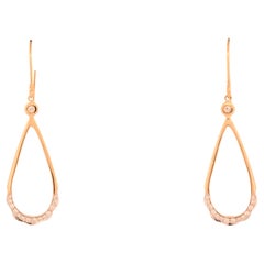 Classic Design 18K Yellow Gold Soleil Teardrop with Diamonds Earring