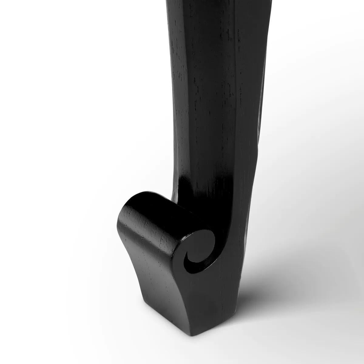 Contemporary Classic Desk, Black Lacquered Wood, Refined Design. For Sale