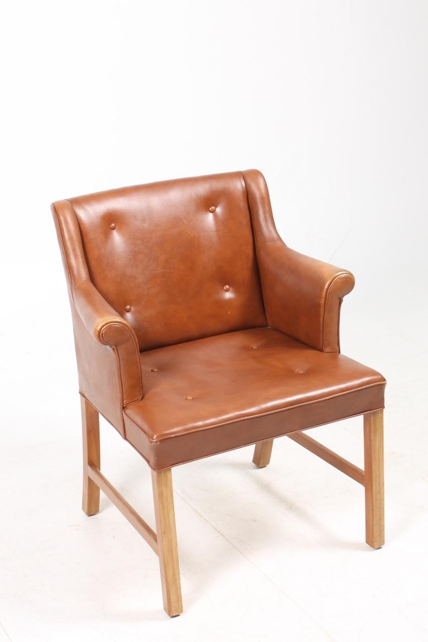 Danish Classic Desk Chair in Leather by Ole Wanscher