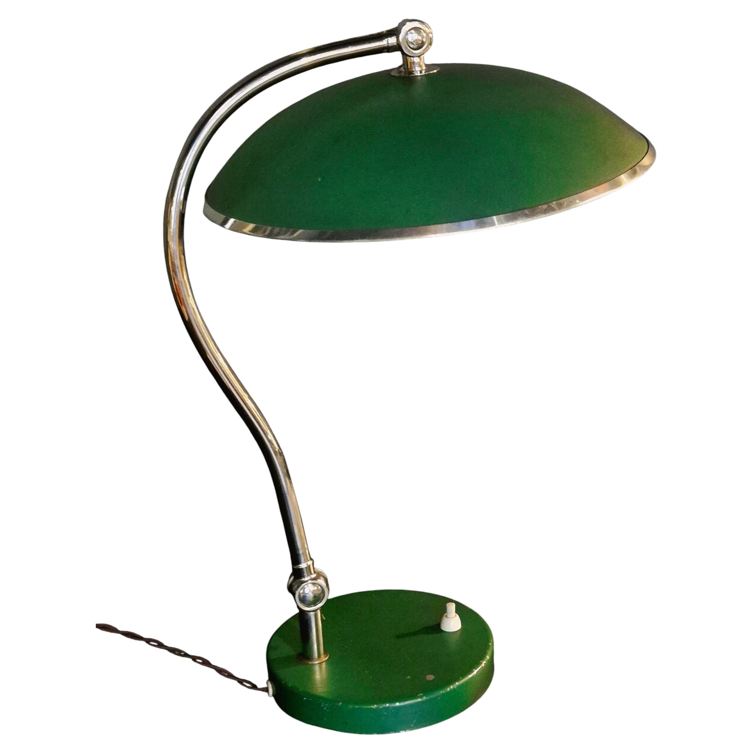 Classic Desk / Table Lamp in green Harald Notini, Swedish / Scandinavian Modern For Sale