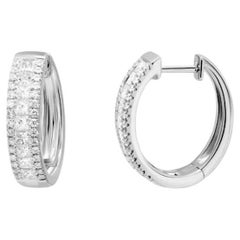 Classic Diamond 14K Gold Hoop Earrings  for Her