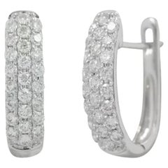 Orecchini a cerchio in oro 14K con diamante classico  per Lei