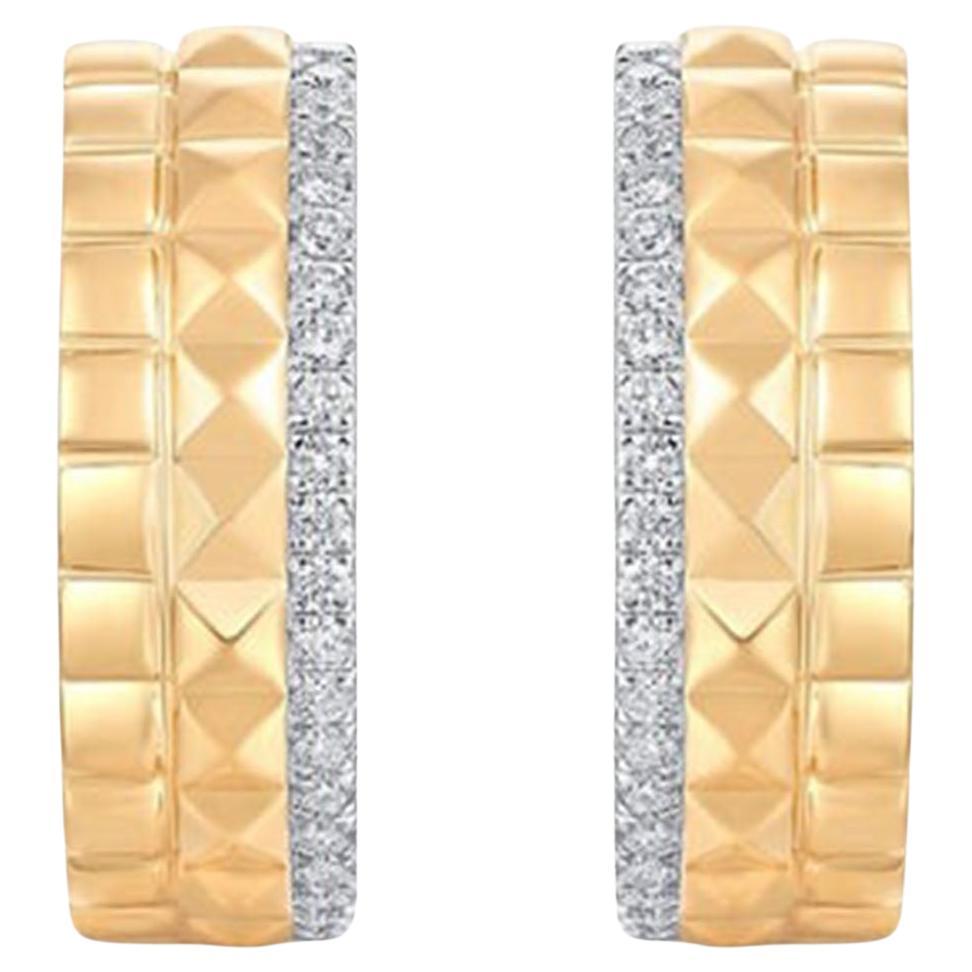Classic Diamond 14K (or 18k upon request) Yellow Gold Halo Circle Earrings For Sale
