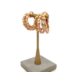 Classic Diamond 18K Gold Yellow Earrings For Her