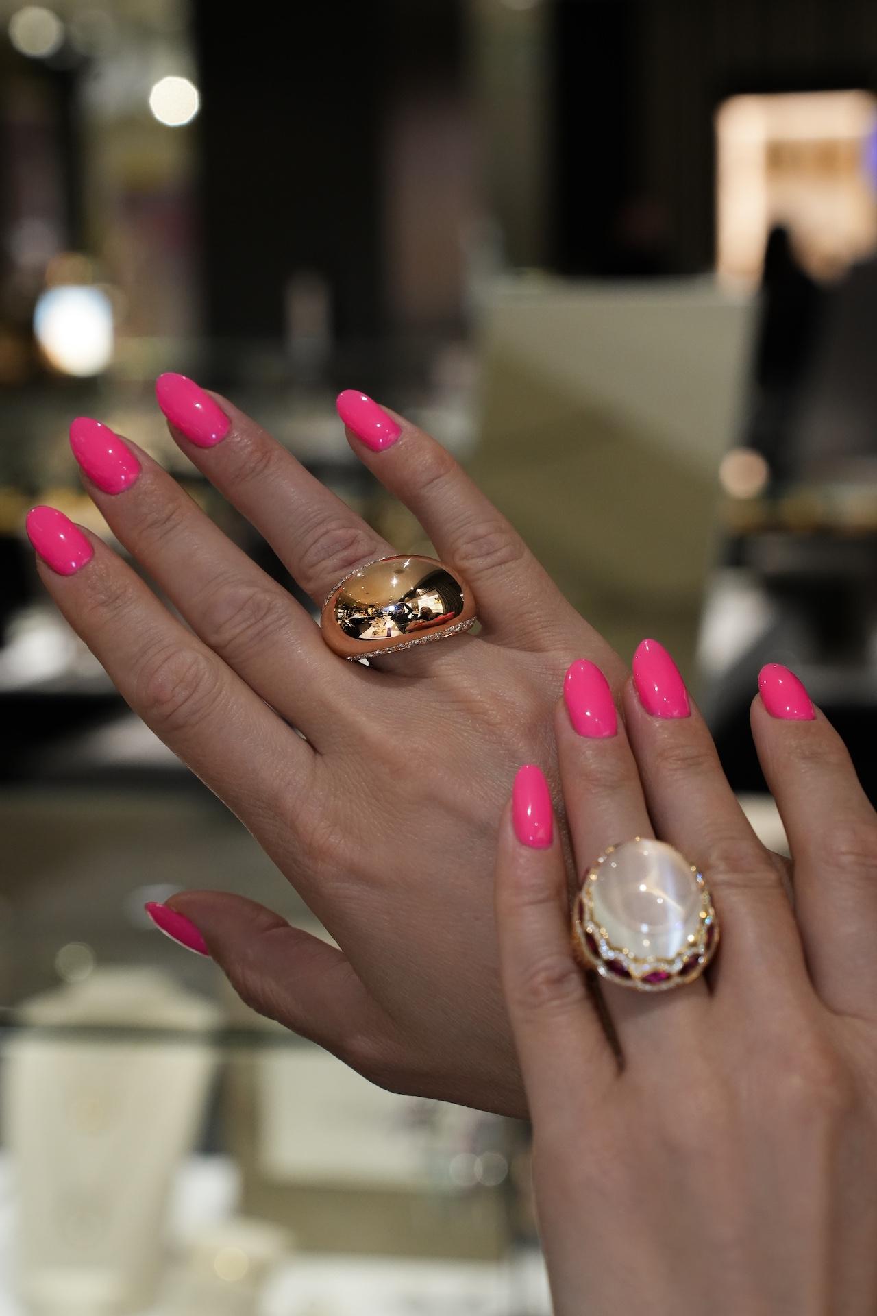 Donna Anello esclusivo con diamante classico in oro rosa 18 carati in vendita