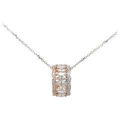 Classic Diamond 18K Yellow White Gold Necklace
