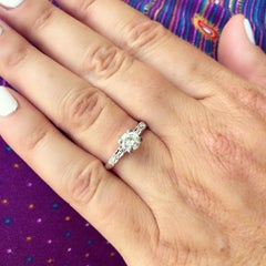 Classic Diamond and Platinum Engagement Ring