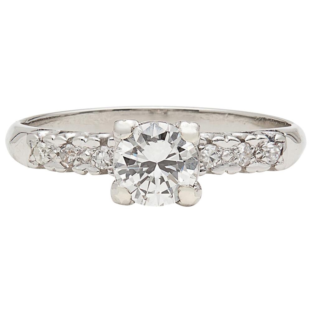Classic Diamond and Platinum Engagement Ring