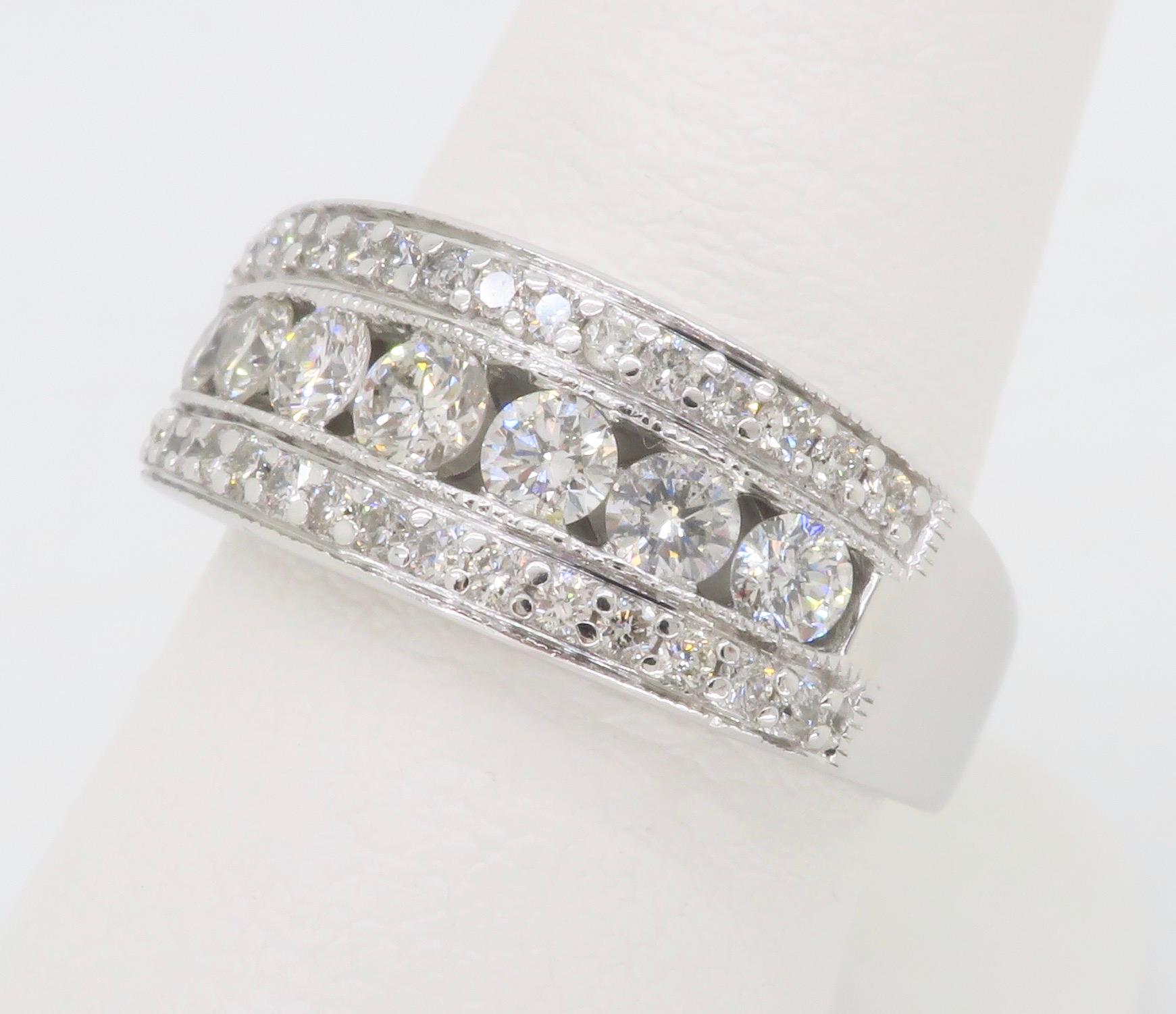 Classic Diamond Anniversary Band  In Excellent Condition For Sale In Webster, NY