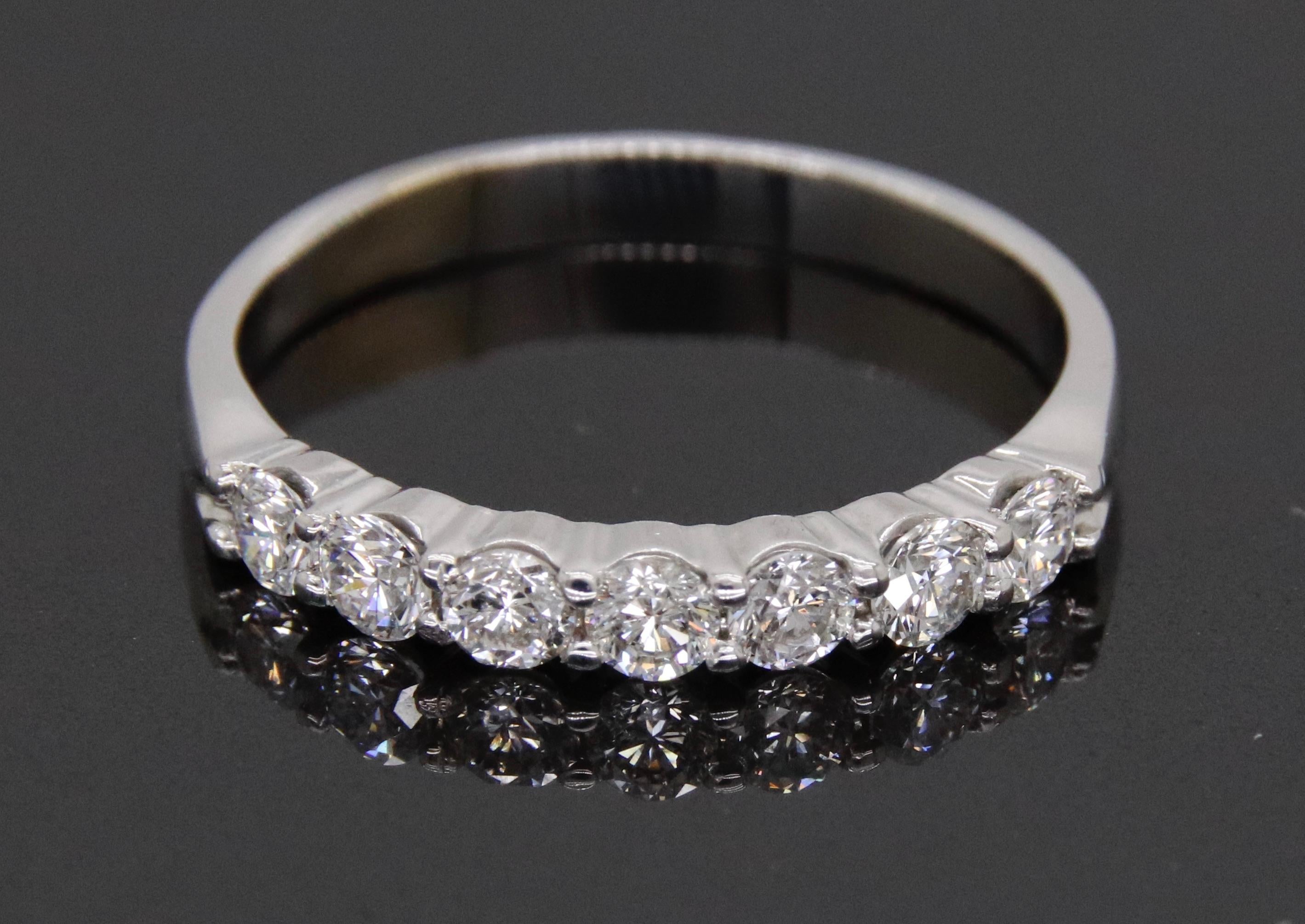 Classic Diamond Band Made in 18k White Gold For Sale 5