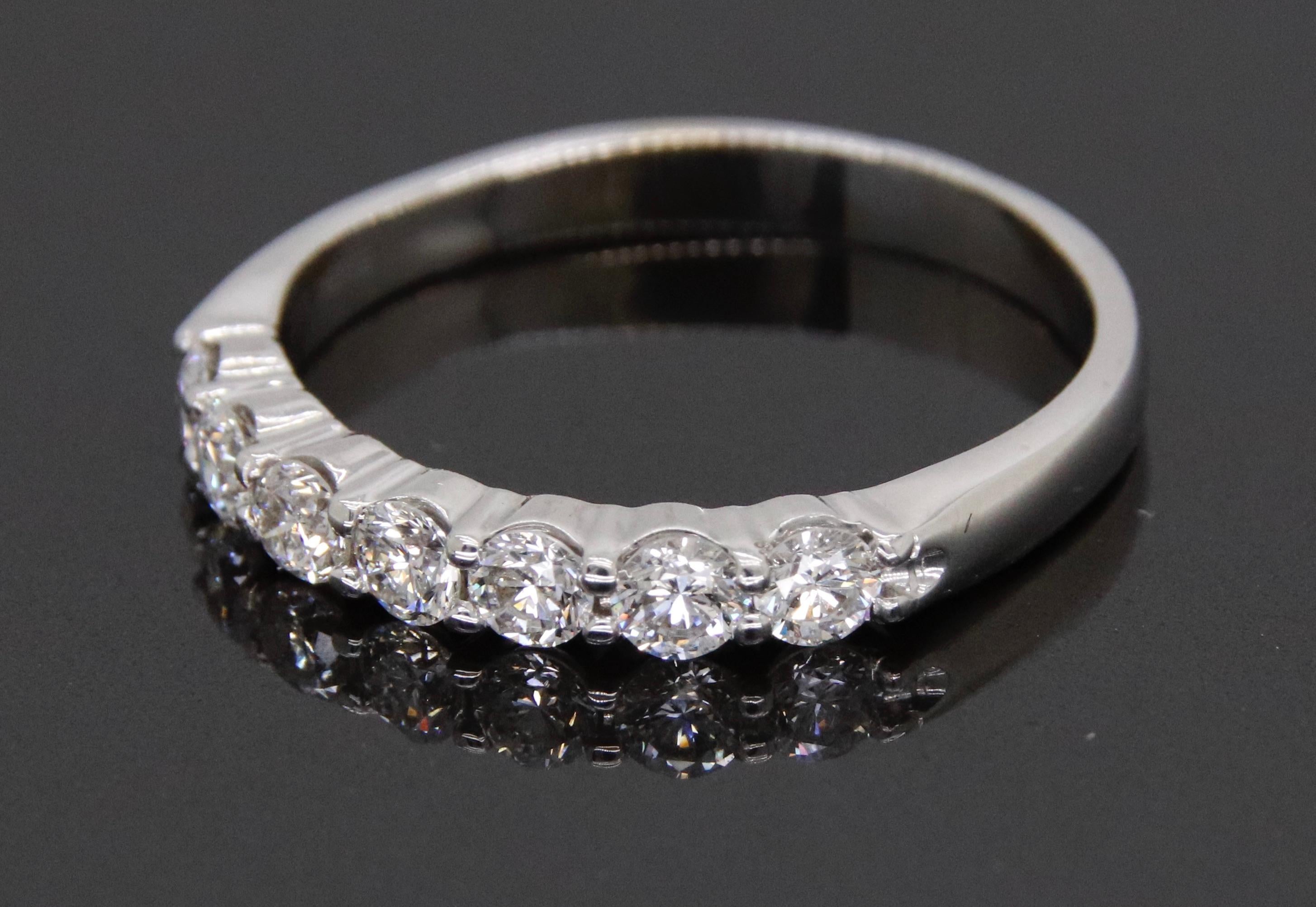 Classic Diamond Band Made in 18k White Gold For Sale 6