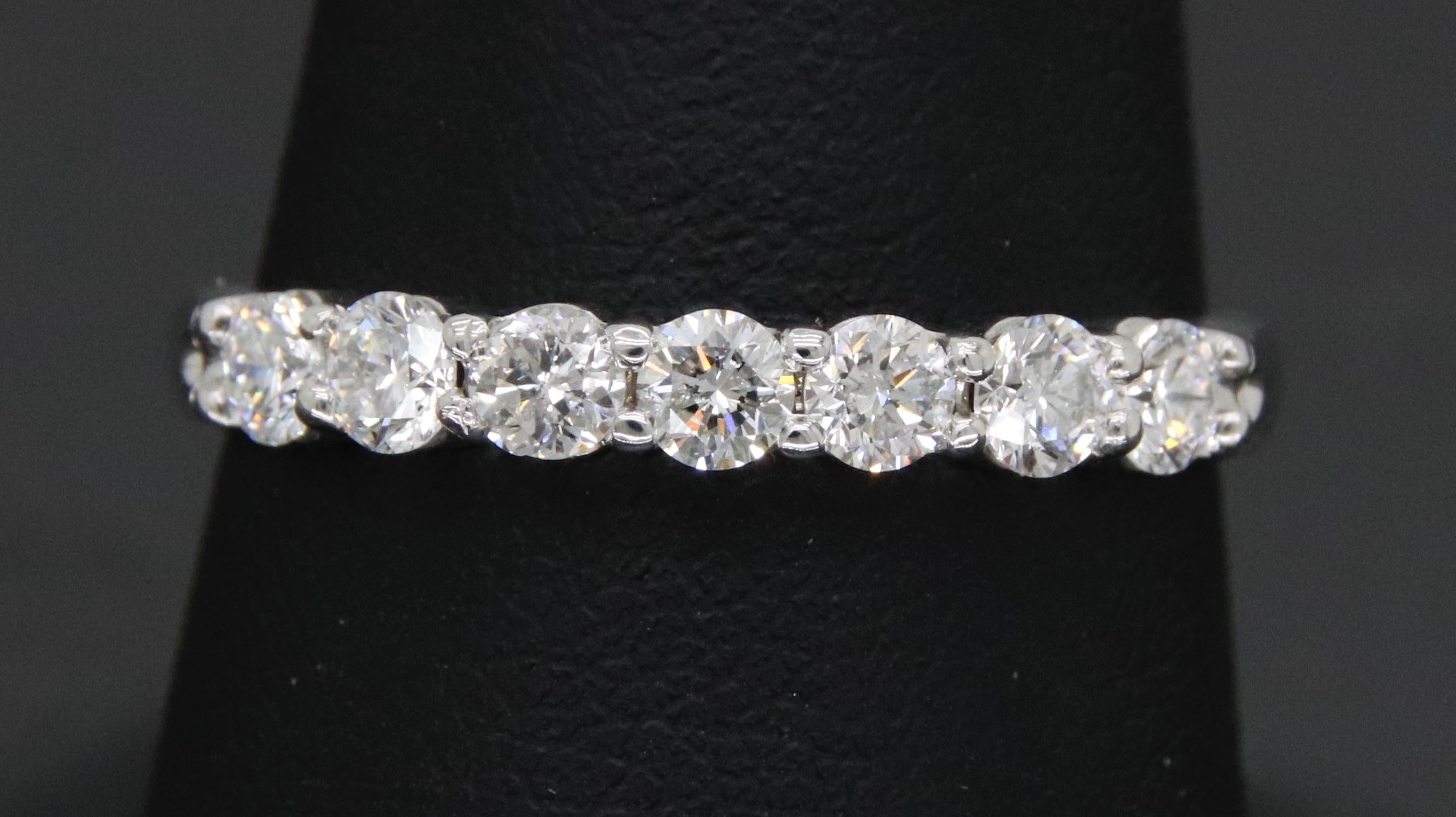 Classic Diamond Band Made in 18k White Gold For Sale 9