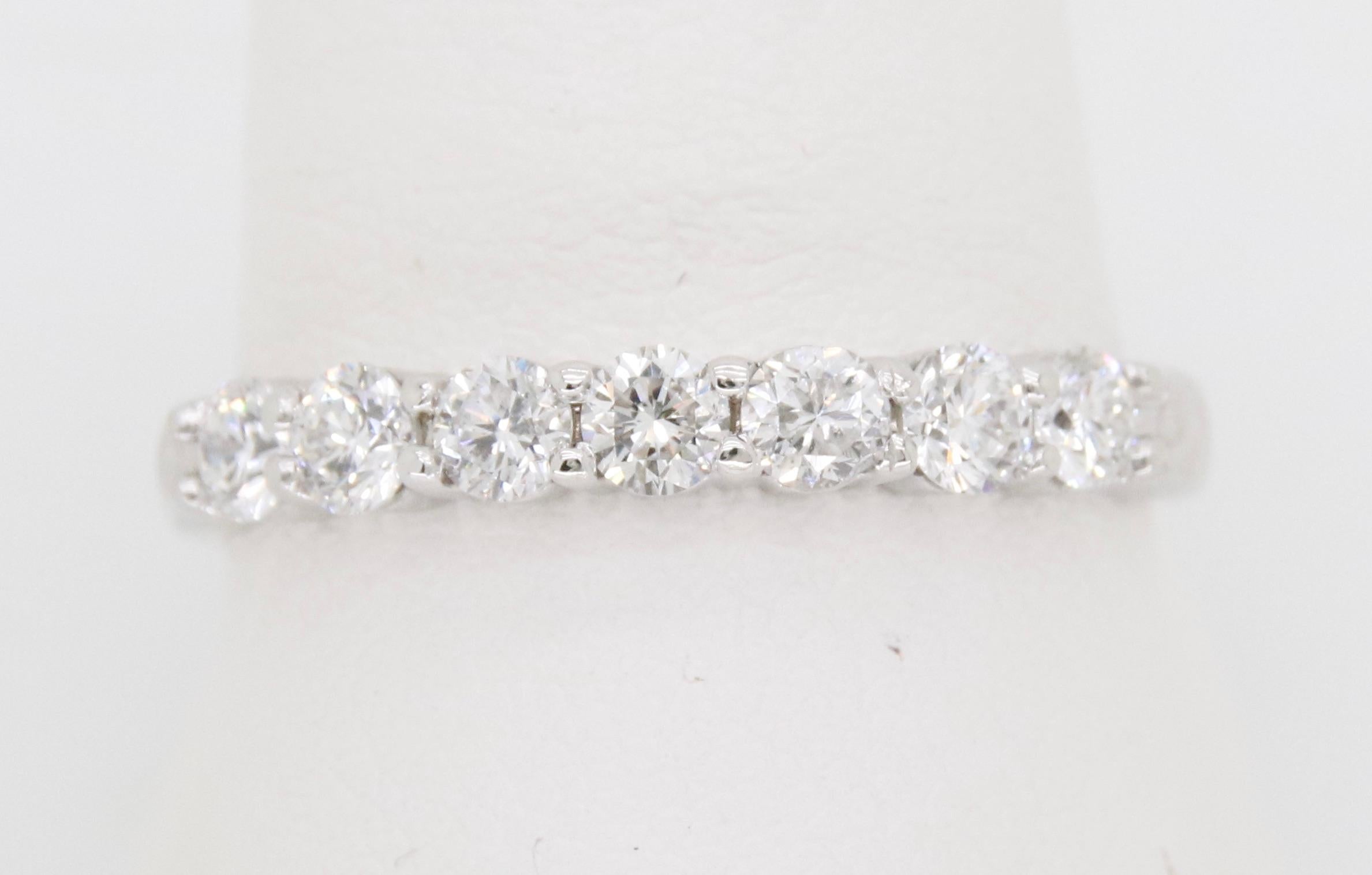 Classic Diamond Band Made in 18k White Gold In Excellent Condition For Sale In Webster, NY