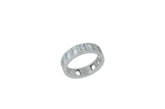 Classic Diamond Cigar Band 3 Ring in 18K White Gold Settings