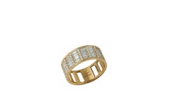 Classic Diamond Cigar Band 5 Ring in 18K Gold Settings