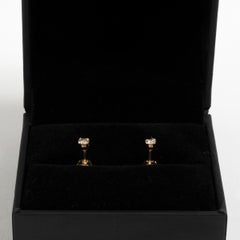 Classic Diamond Ear Studs, 9 Carat Yellow Gold / Est .20 Carat