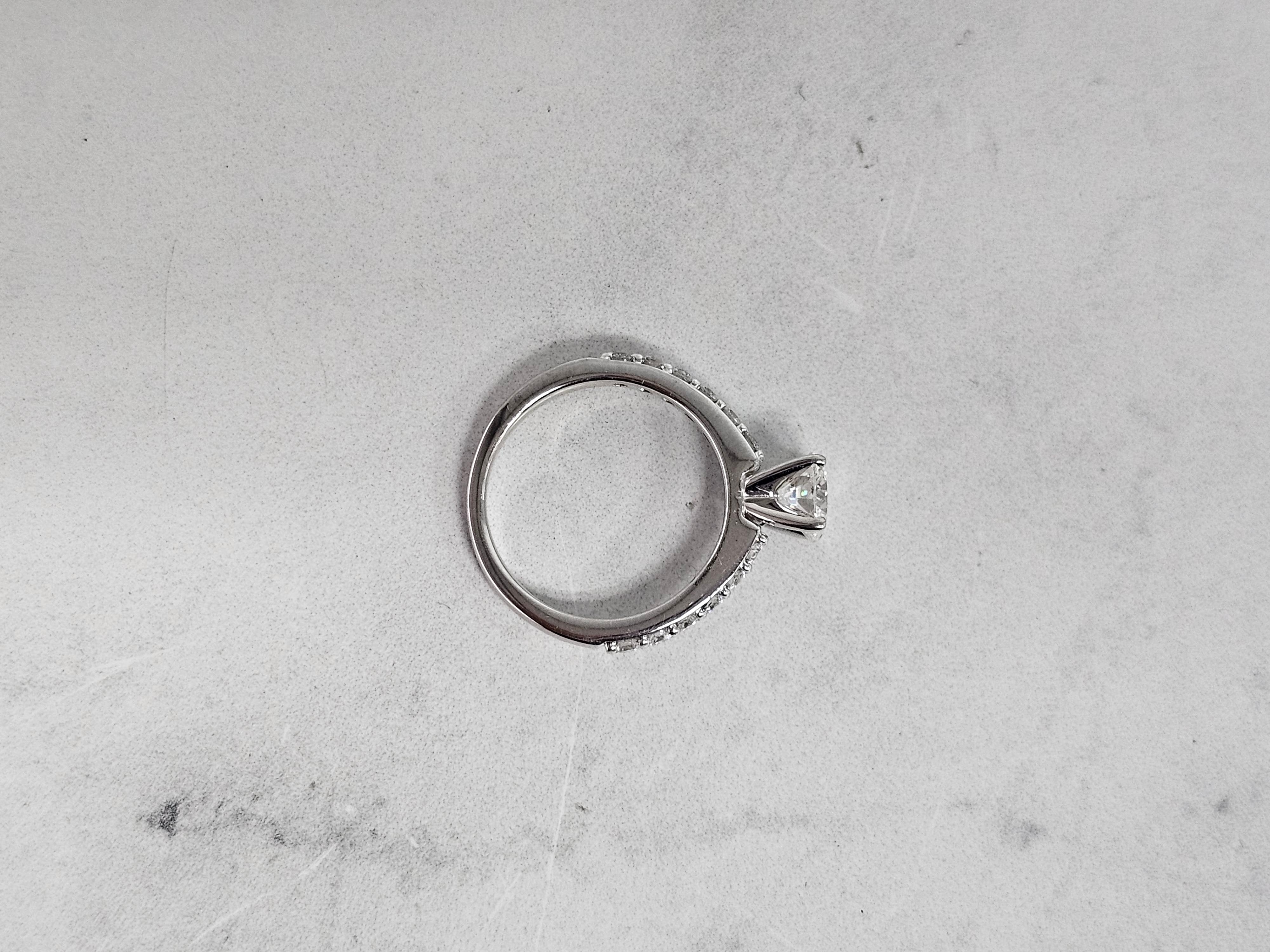 Classic Diamond Engagement Ring 14k White Gold For Sale 1