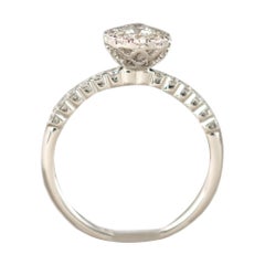 Classic Diamond Engagement Ring 18 Karat White Gold Cluster Diamond Ring