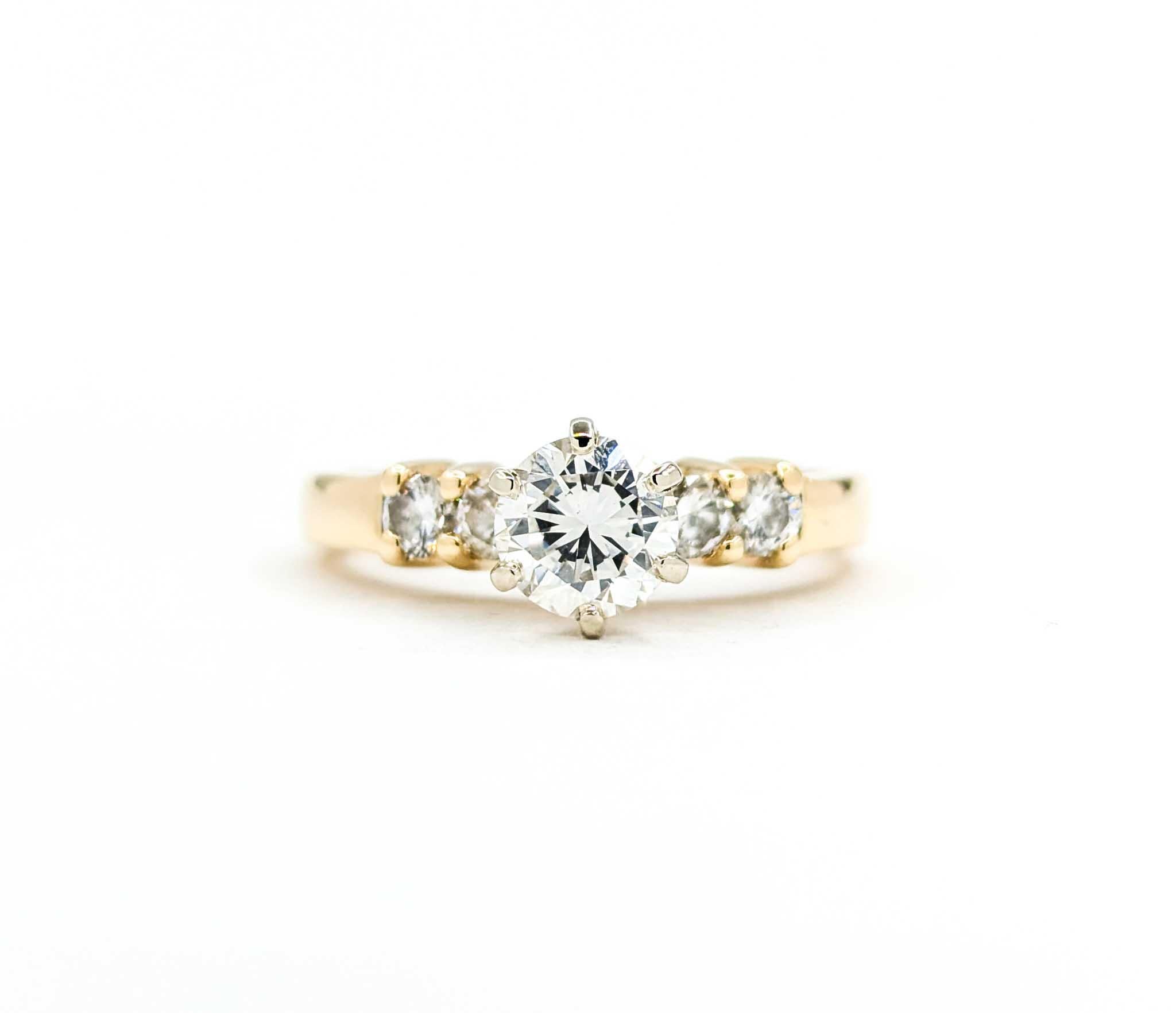 Classic Diamond Engagement Ring in 14k Yellow Gold For Sale 5