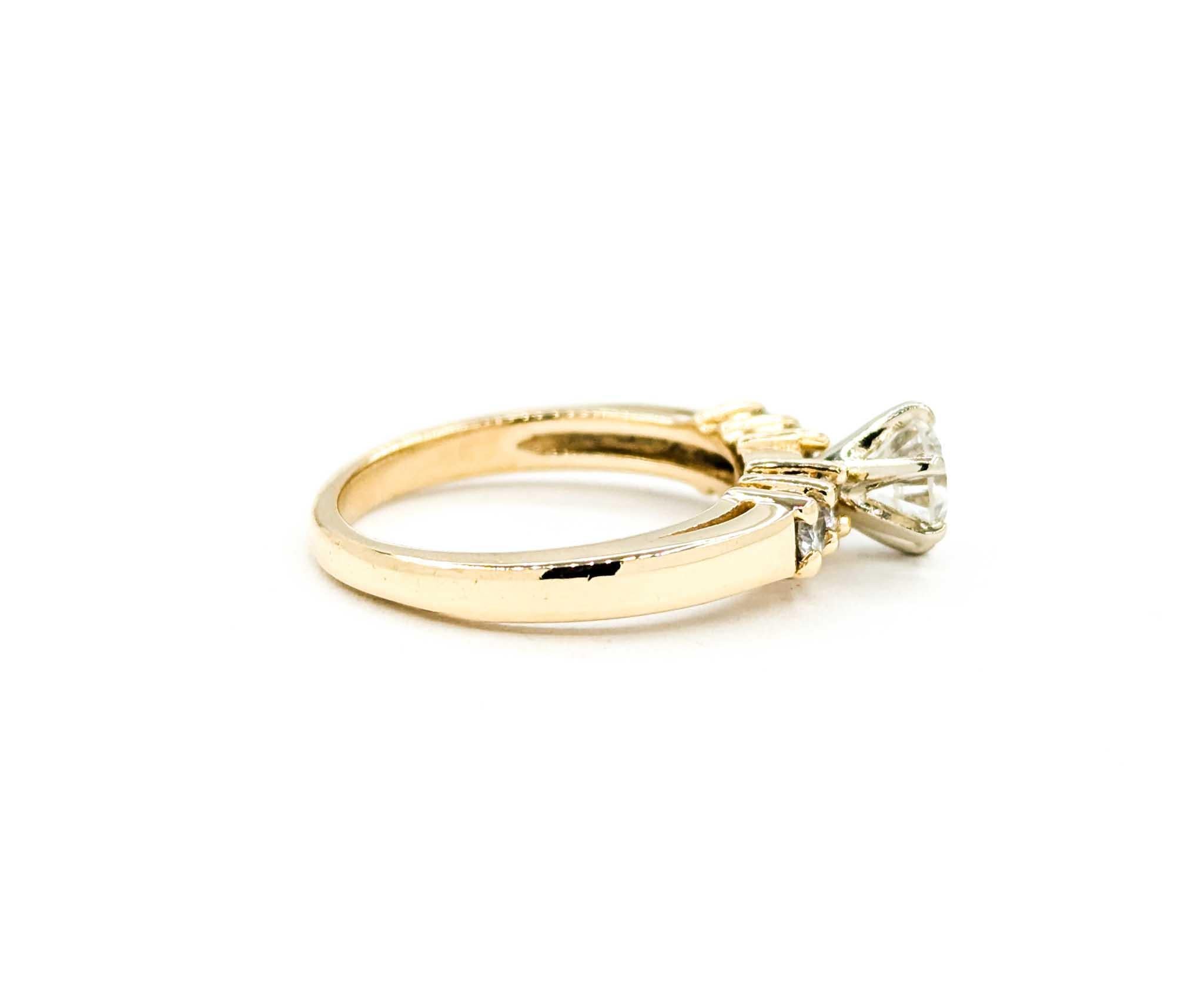 Classic Diamond Engagement Ring in 14k Yellow Gold For Sale 2