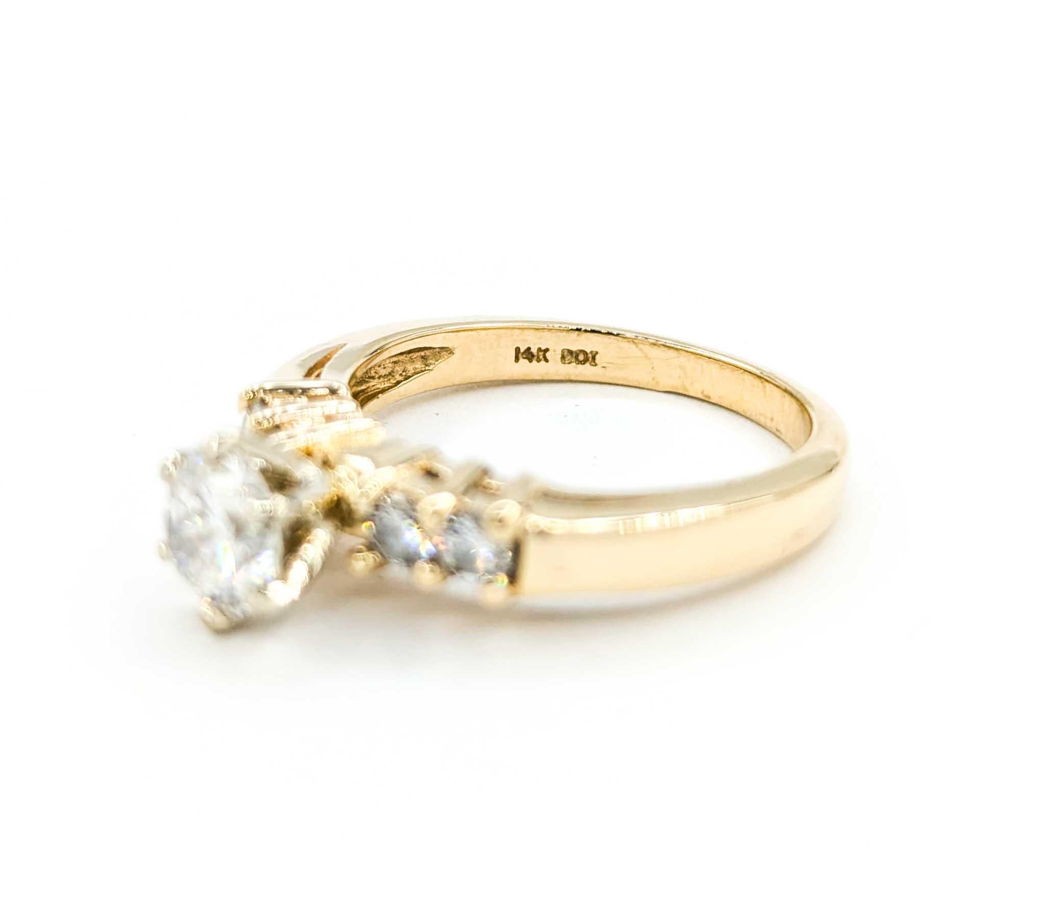 Classic Diamond Engagement Ring in 14k Yellow Gold For Sale 3