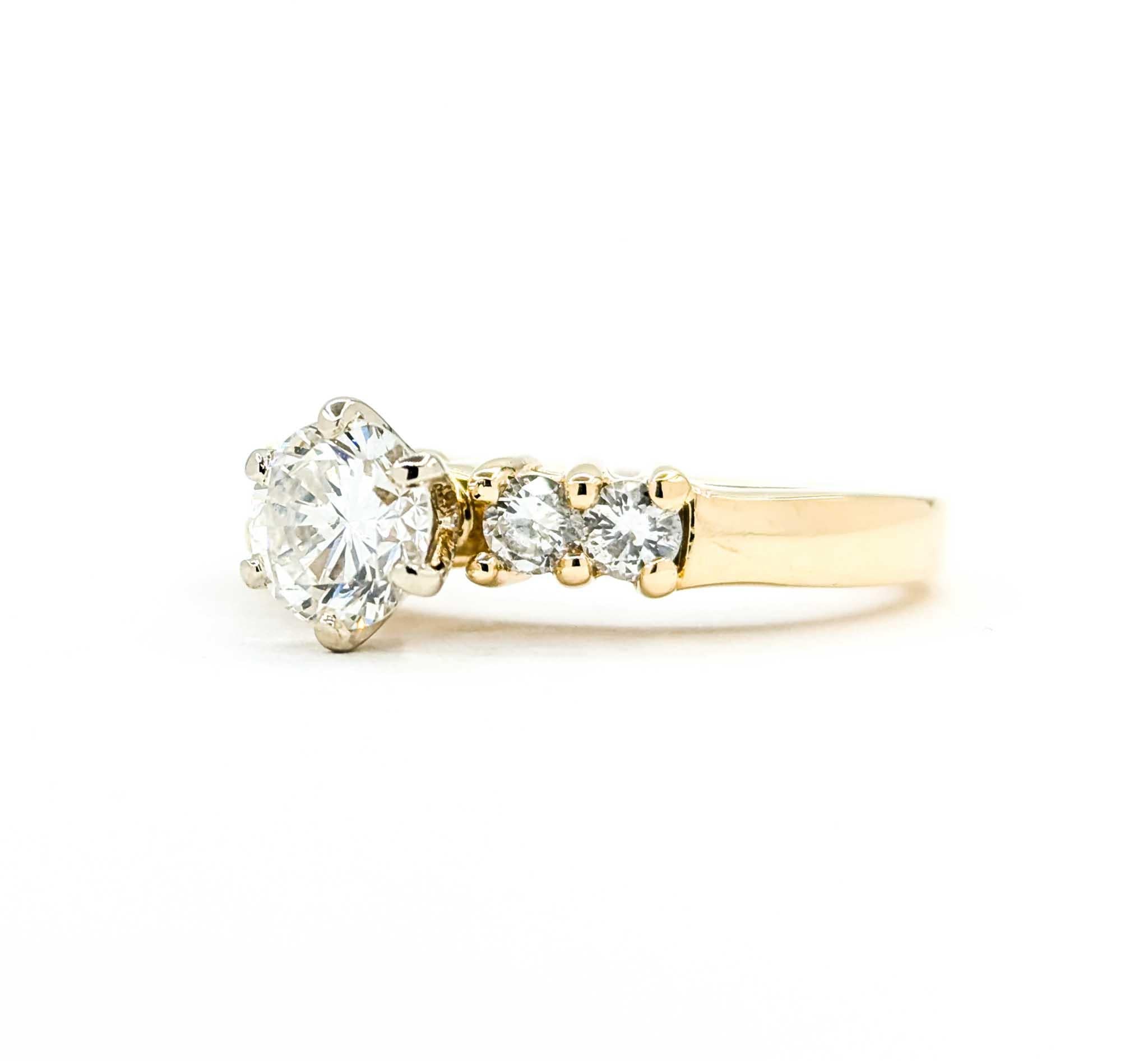 Classic Diamond Engagement Ring in 14k Yellow Gold For Sale 4