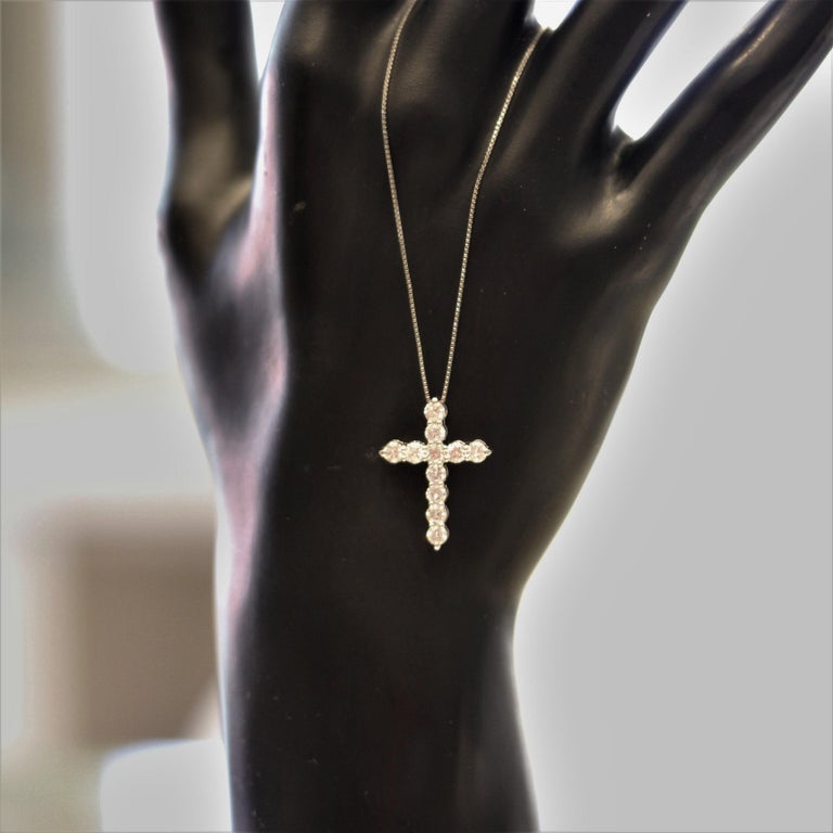 Classic Diamond Gold Cross Pendant For Sale at 1stDibs